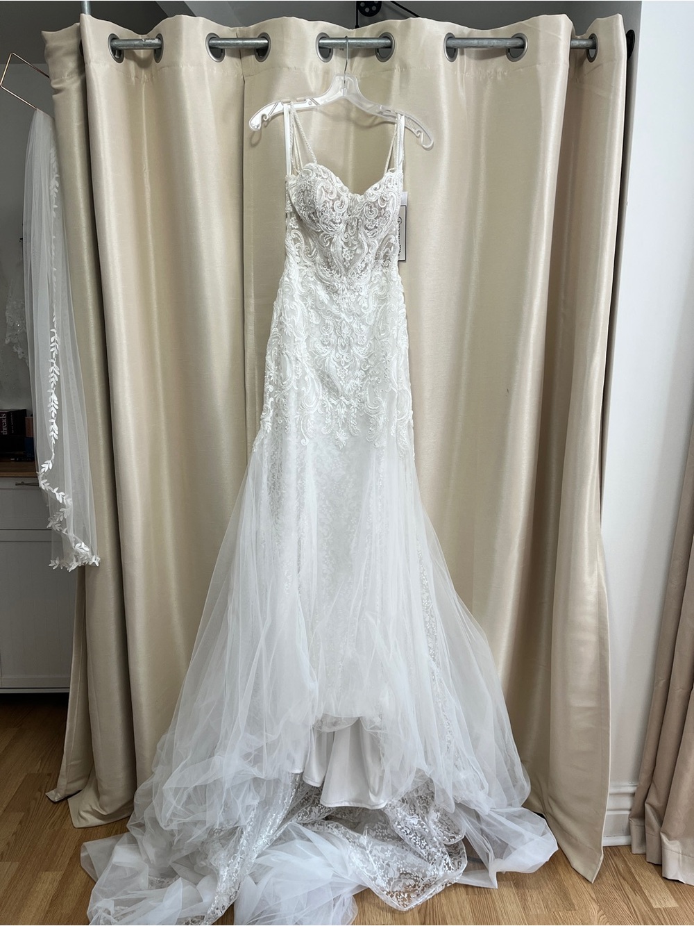 Christina Wu Ivory Lace Tulle Mermaid Wedding Dress